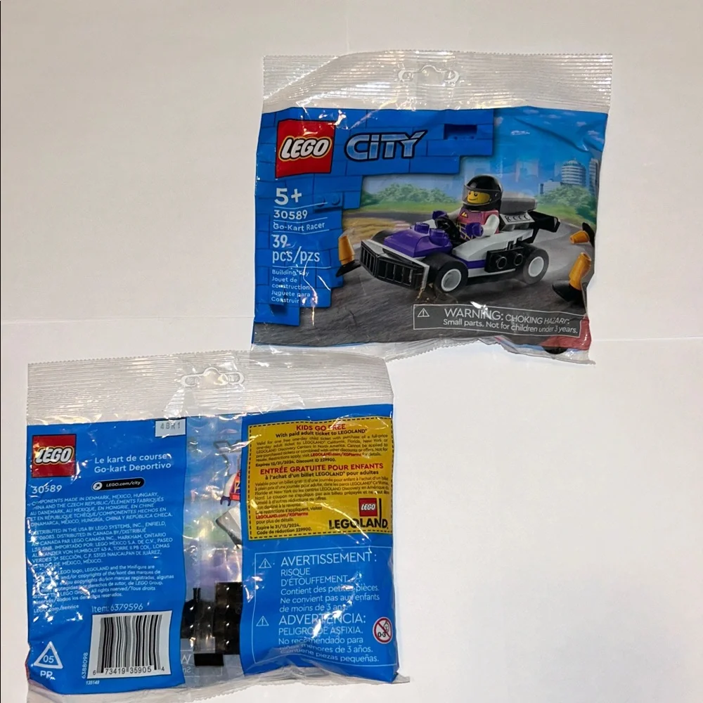 LEGO City Purple Race Car Building Kits Set of 2 NEW